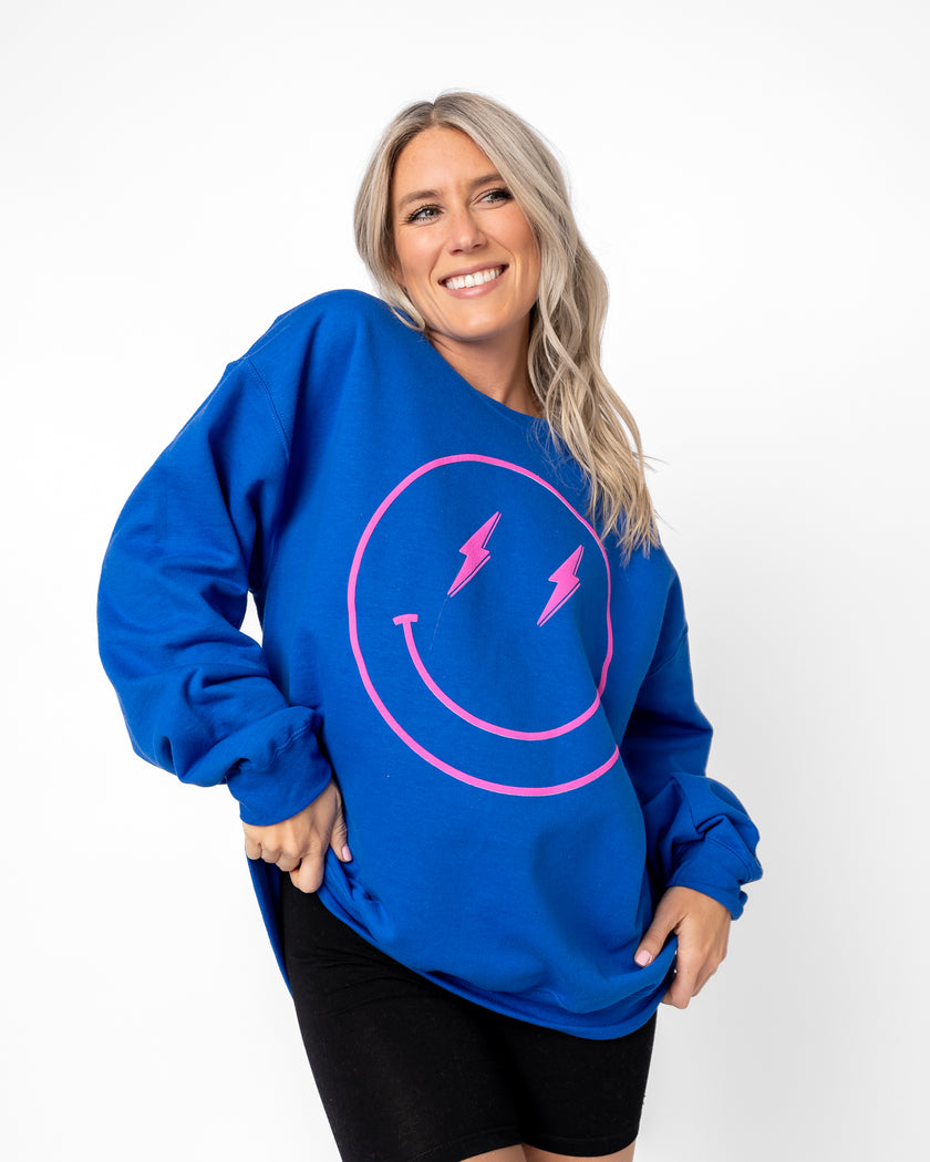 Fun Things Crewneck Sweatshirt | Electric Blue