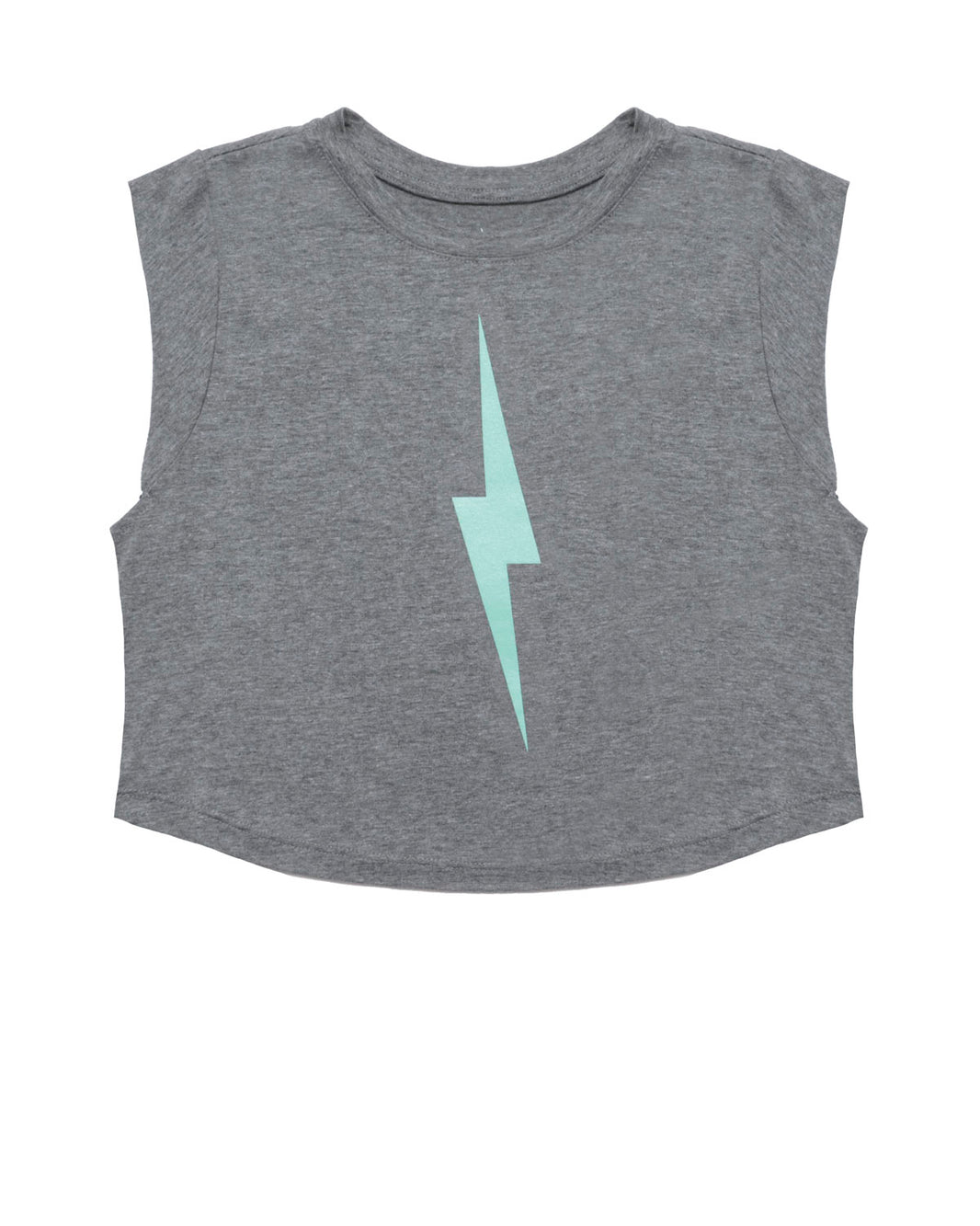 Bolt Crop | Light Teal on Athletic Grey