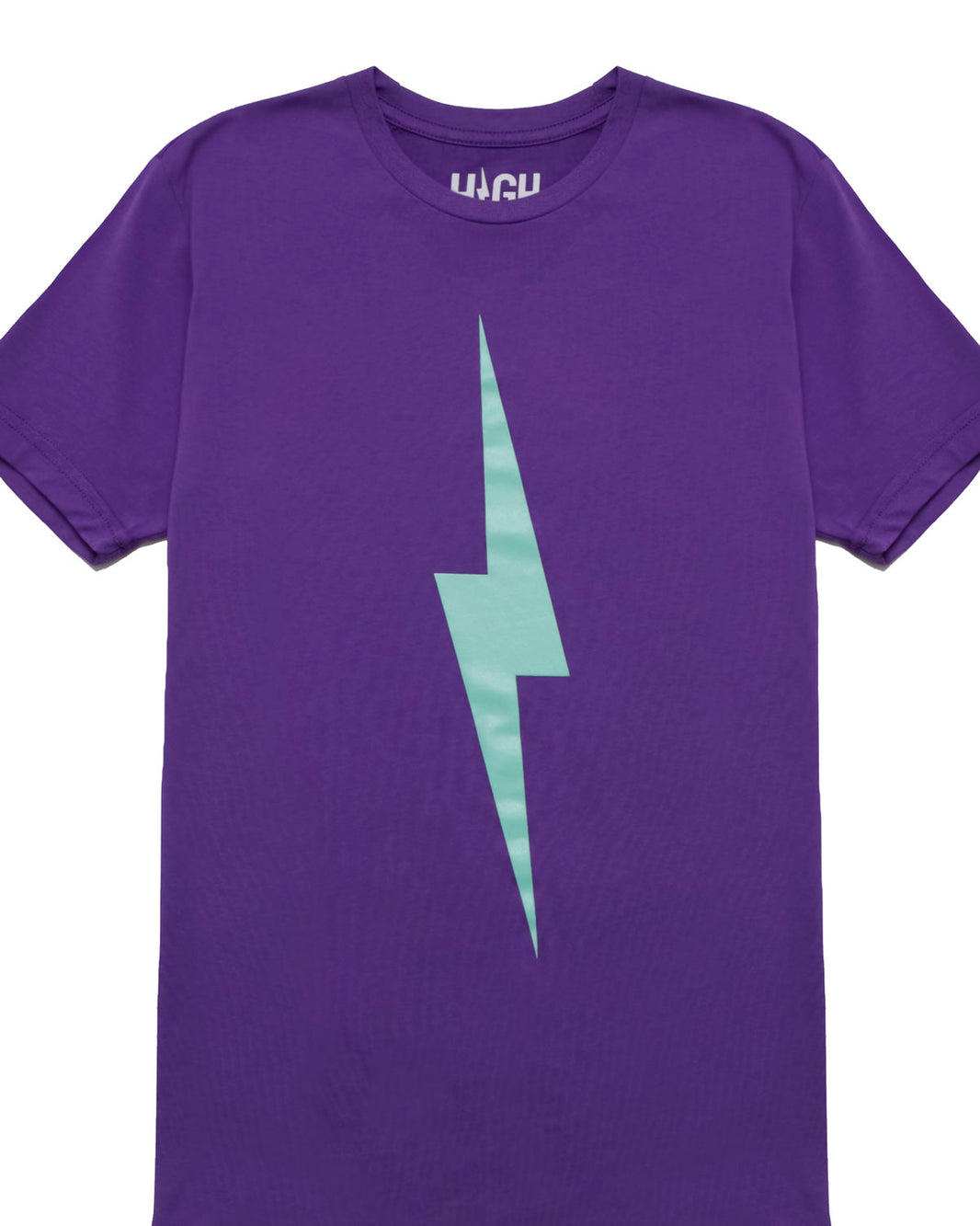 Bolt Tee | Light Teal on Royal Purple