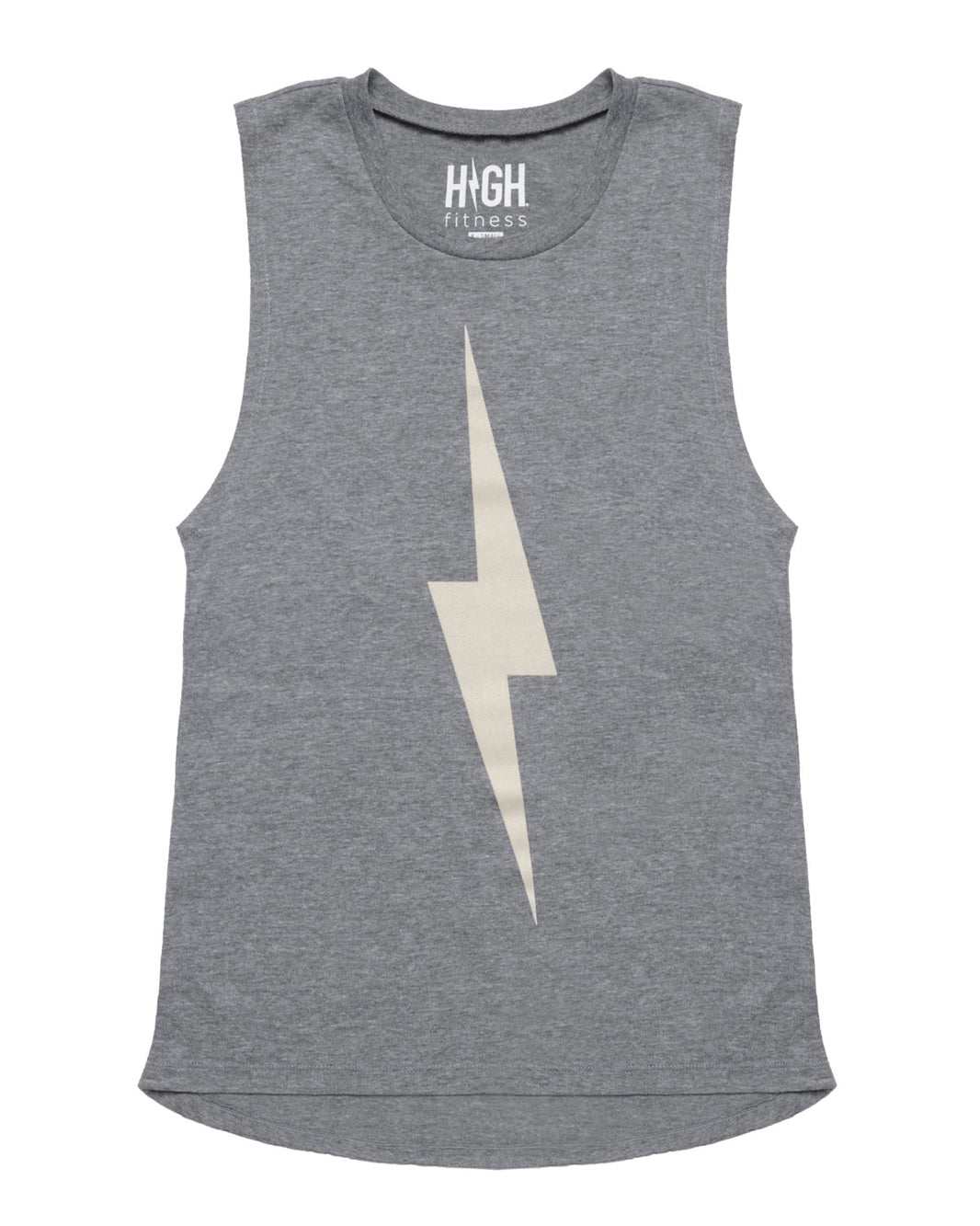 Bolt Muscle Tank | Cream on Athletic Grey *XS,S,2X,3X*