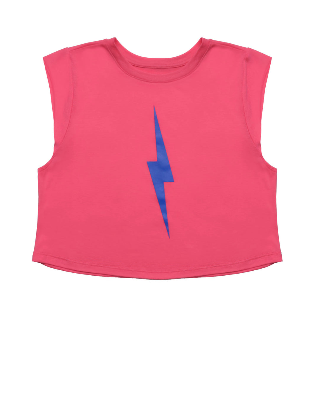 Bolt Crop | Electric Blue on Raspberry *XL,2X,3X*