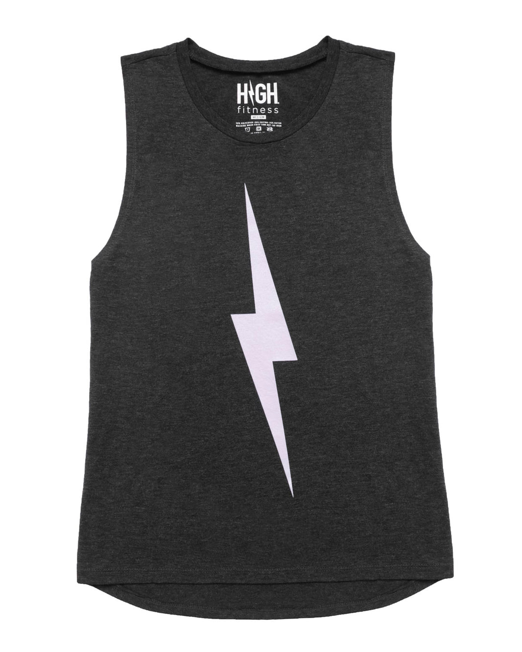 Bolt Muscle Tank | Light Purple on Heather Black *XXL*