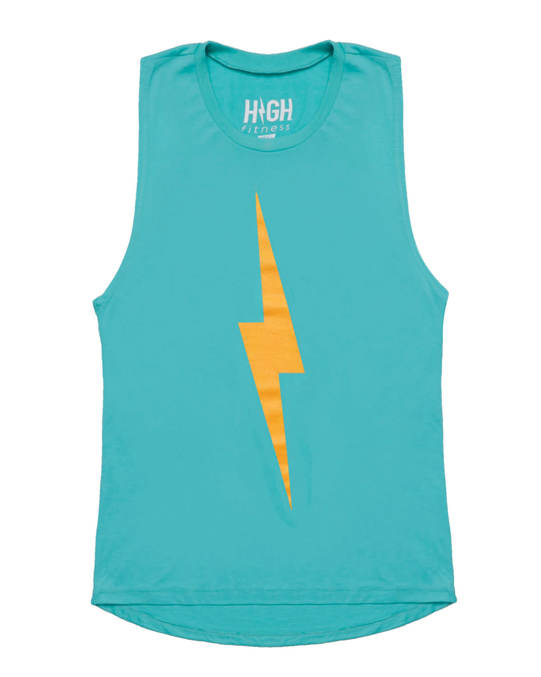 Bolt Muscle Tank | Orange on Teal