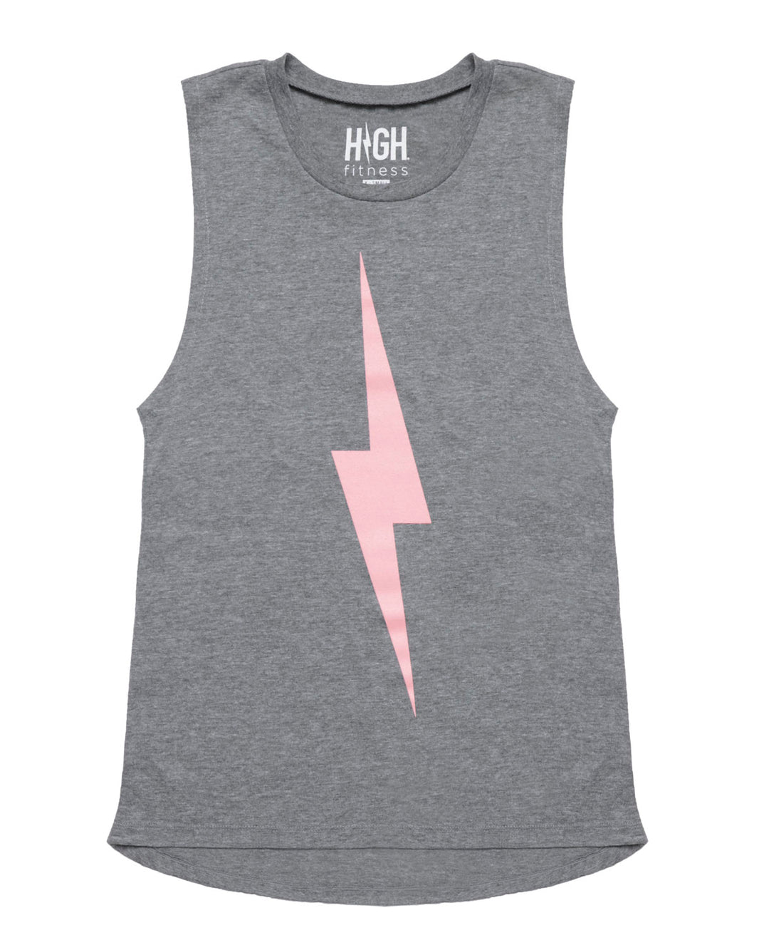Bolt Muscle Tank | Light Pink on Athletic Grey *XS & 3X*