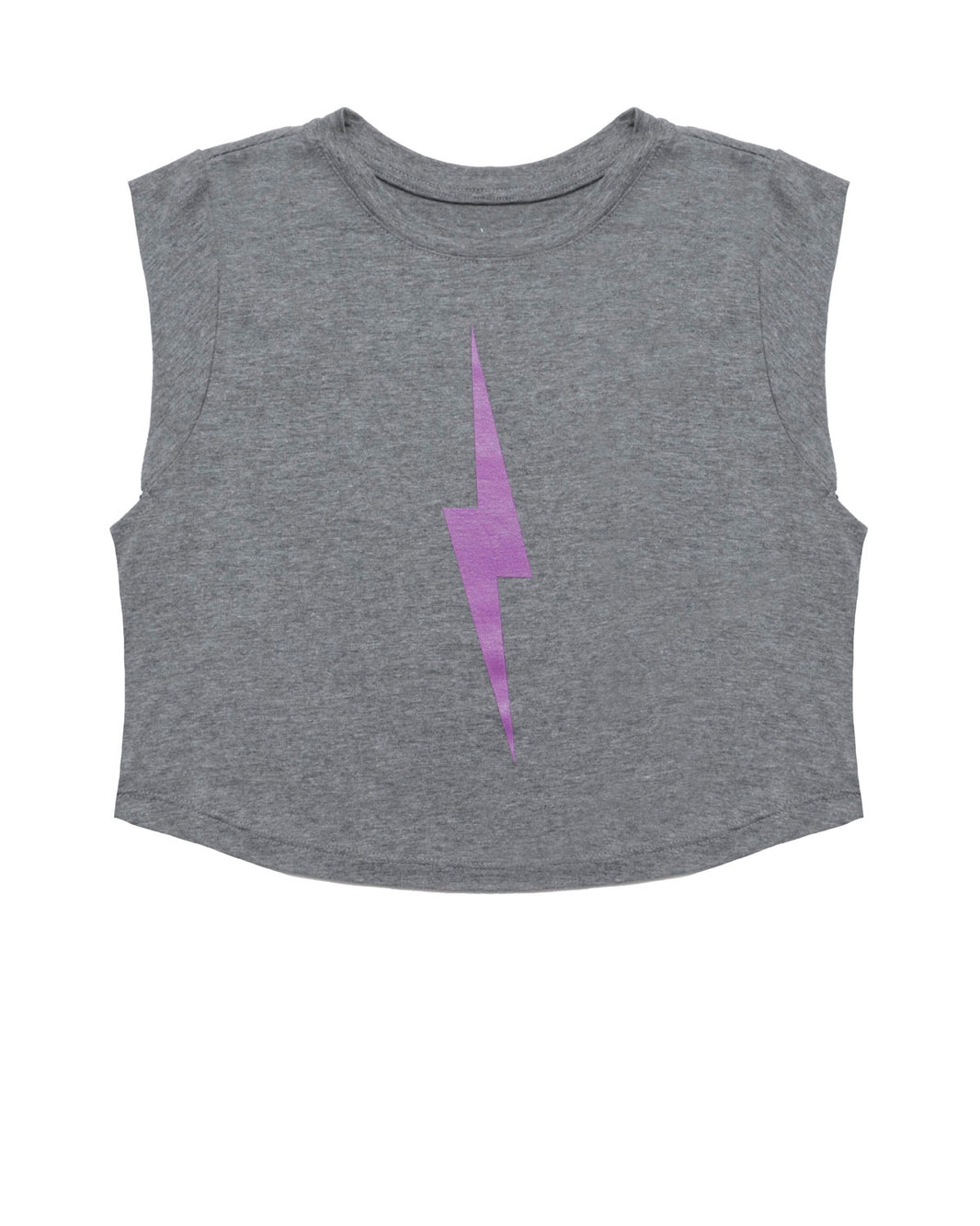 Bolt Crop | Bright Purple on Athletic Grey