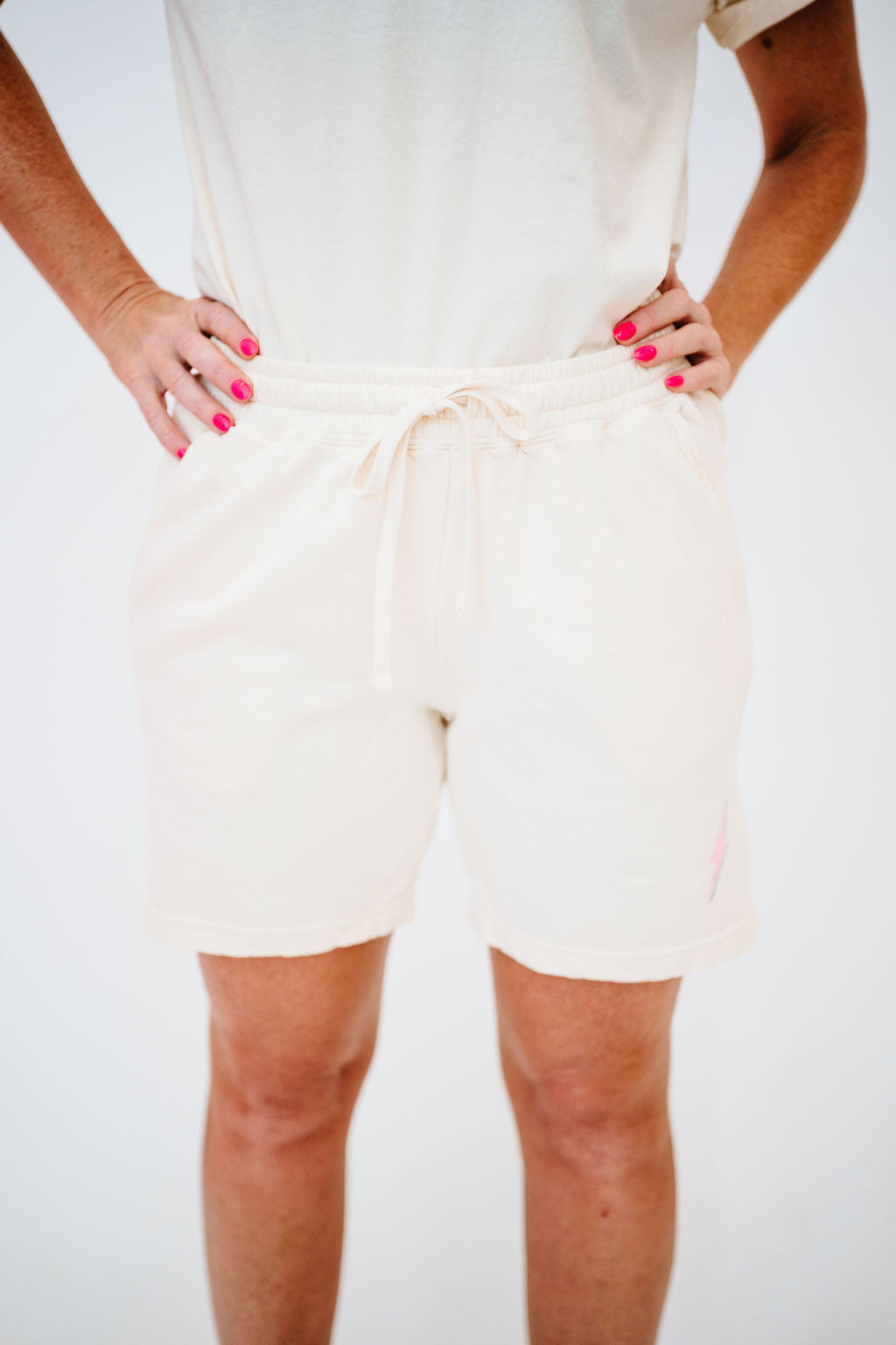 Bolt Boyfriend Sweat Shorts | Cream