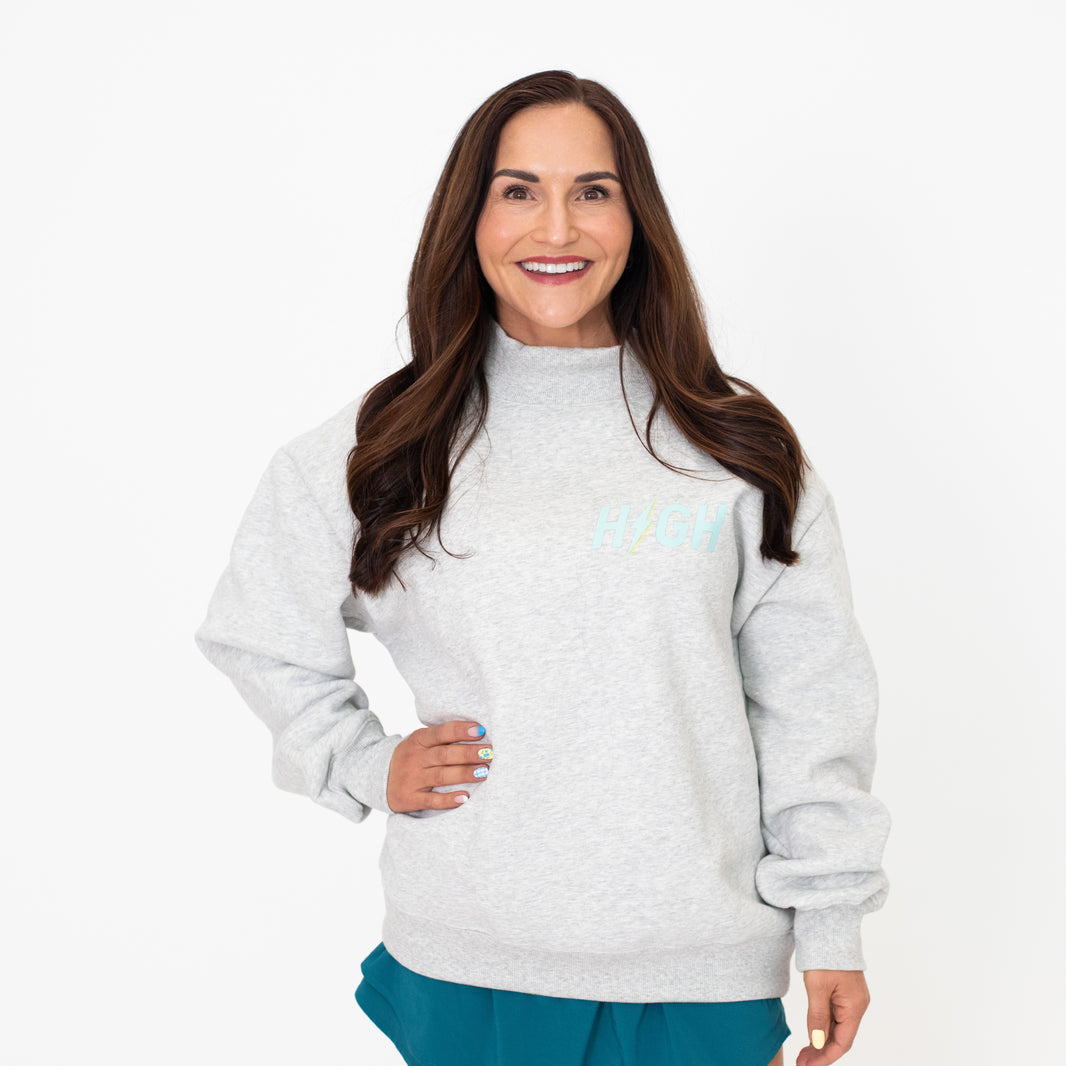 HIGH Pocket Logo Mock Neck | Gray