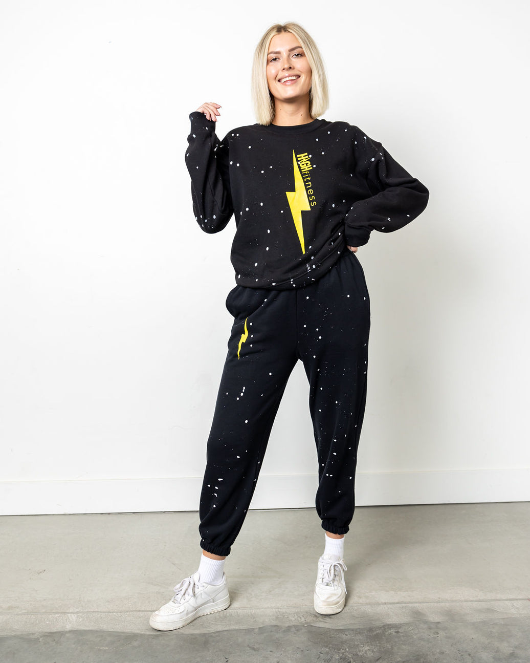 Plush Poly-Blend | Sweatsuit Black Paint Splatter *XL*