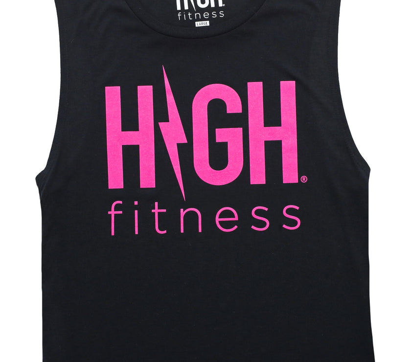 Hawt Pink Logo Muscle Tank | Black *XL*