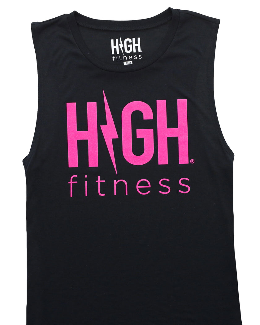 Hawt Pink Logo Muscle Tank | Black *XL*
