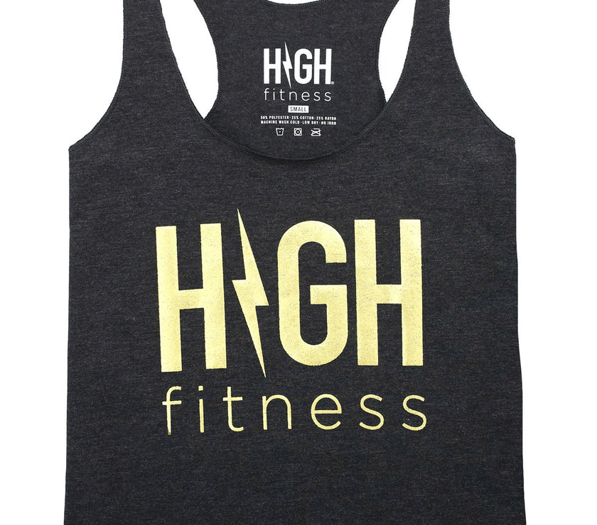 Gold Foil Racerback Tank | Black