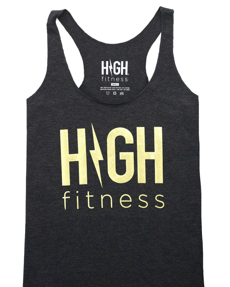 Gold Foil Racerback Tank | Black