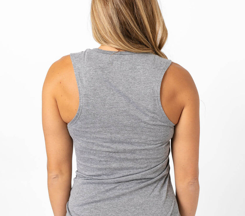 American Flag Vintage Bolt Muscle Tank | Athletic Gray