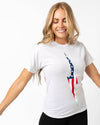 American Flag Bolt Tee | Heather White
