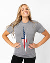 American Flag Bolt Tee | Athletic Gray