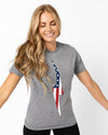 American Flag Bolt Tee | Athletic Gray