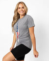 American Flag Bolt Tee | Athletic Gray