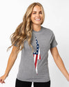American Flag Bolt Tee | Athletic Gray