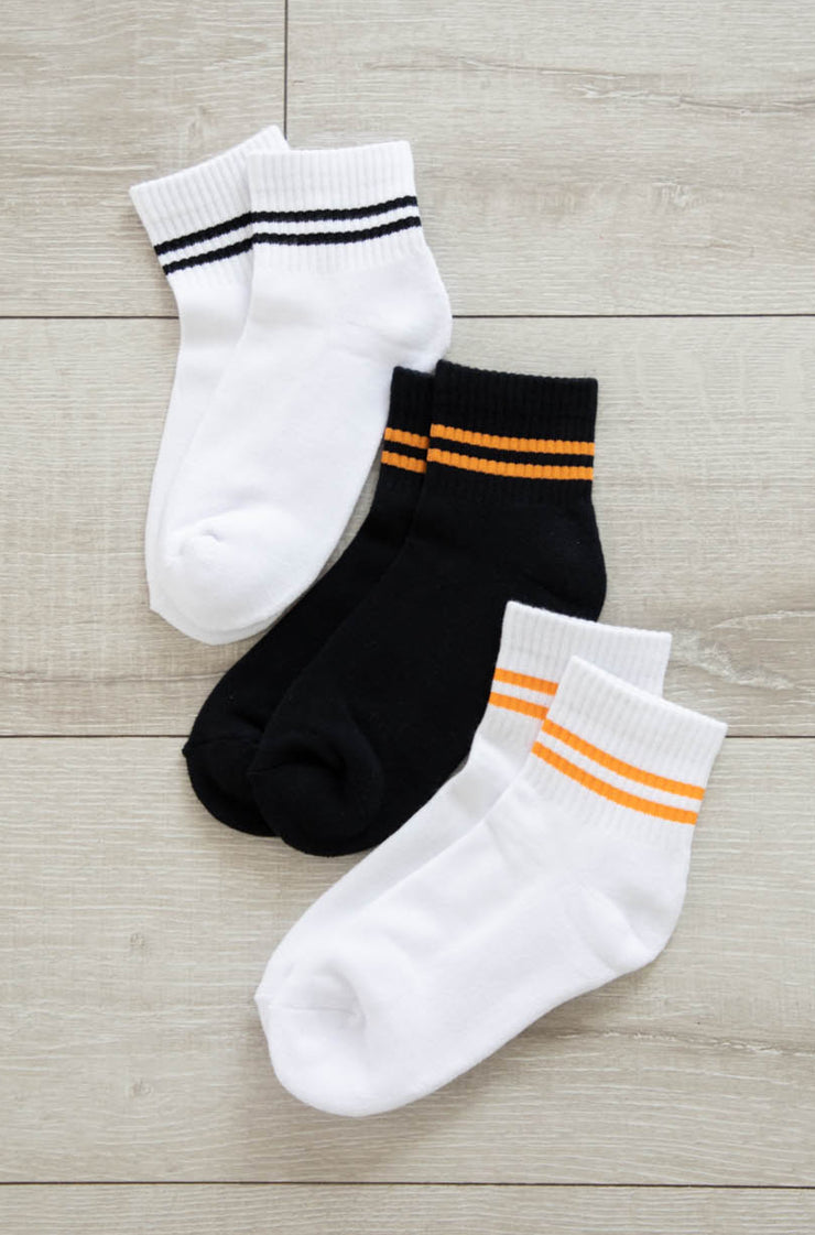 Stripe Shortie Athletic Sock 3-Pack | Halloween Bundle