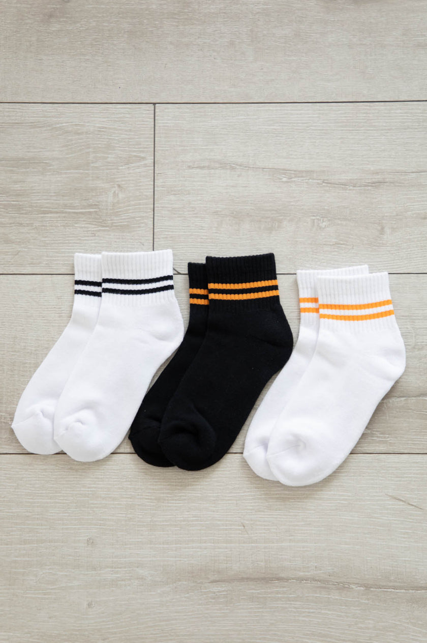 Stripe Shortie Athletic Sock 3-Pack | Halloween Bundle
