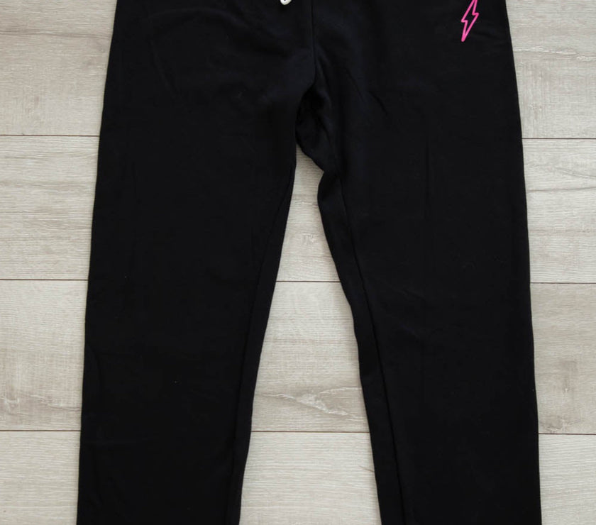 Black Hollow Bolt Drawstring Sweatpants