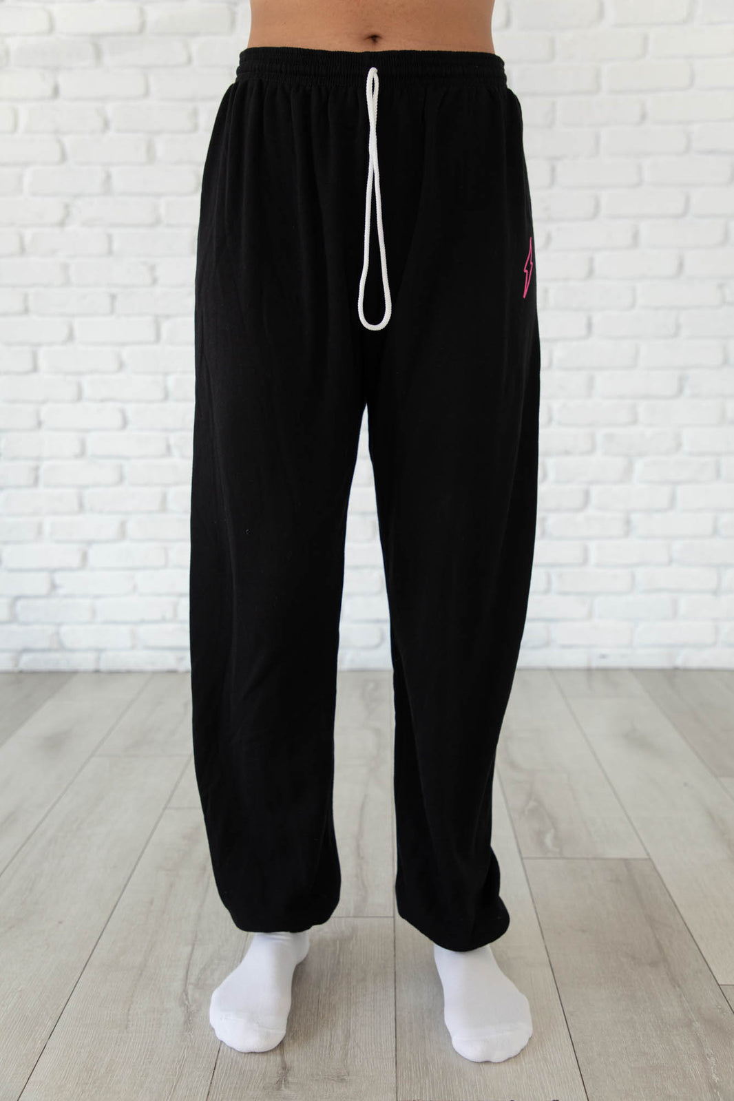 Black Hollow Bolt Drawstring Sweatpants