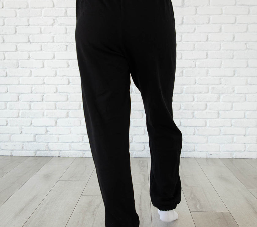 Black Hollow Bolt Drawstring Sweatpants