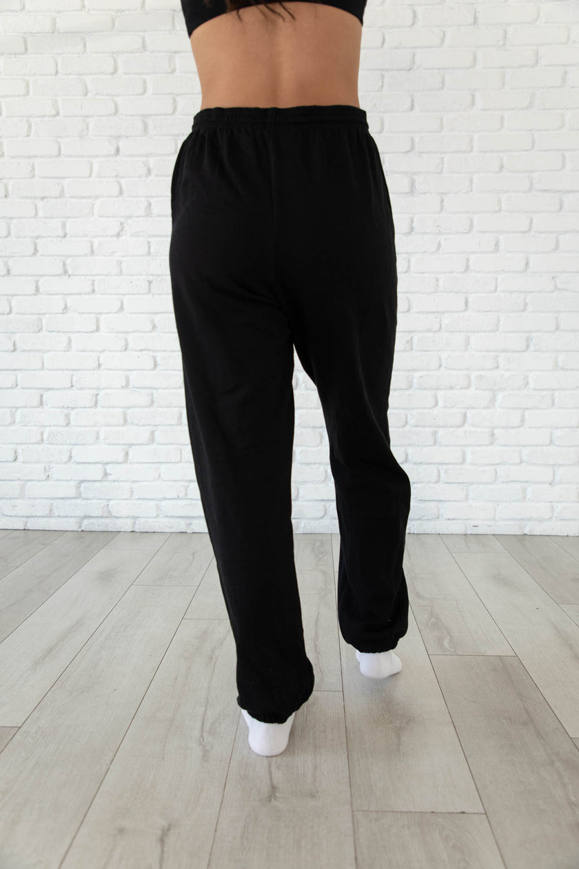 Black Hollow Bolt Drawstring Sweatpants