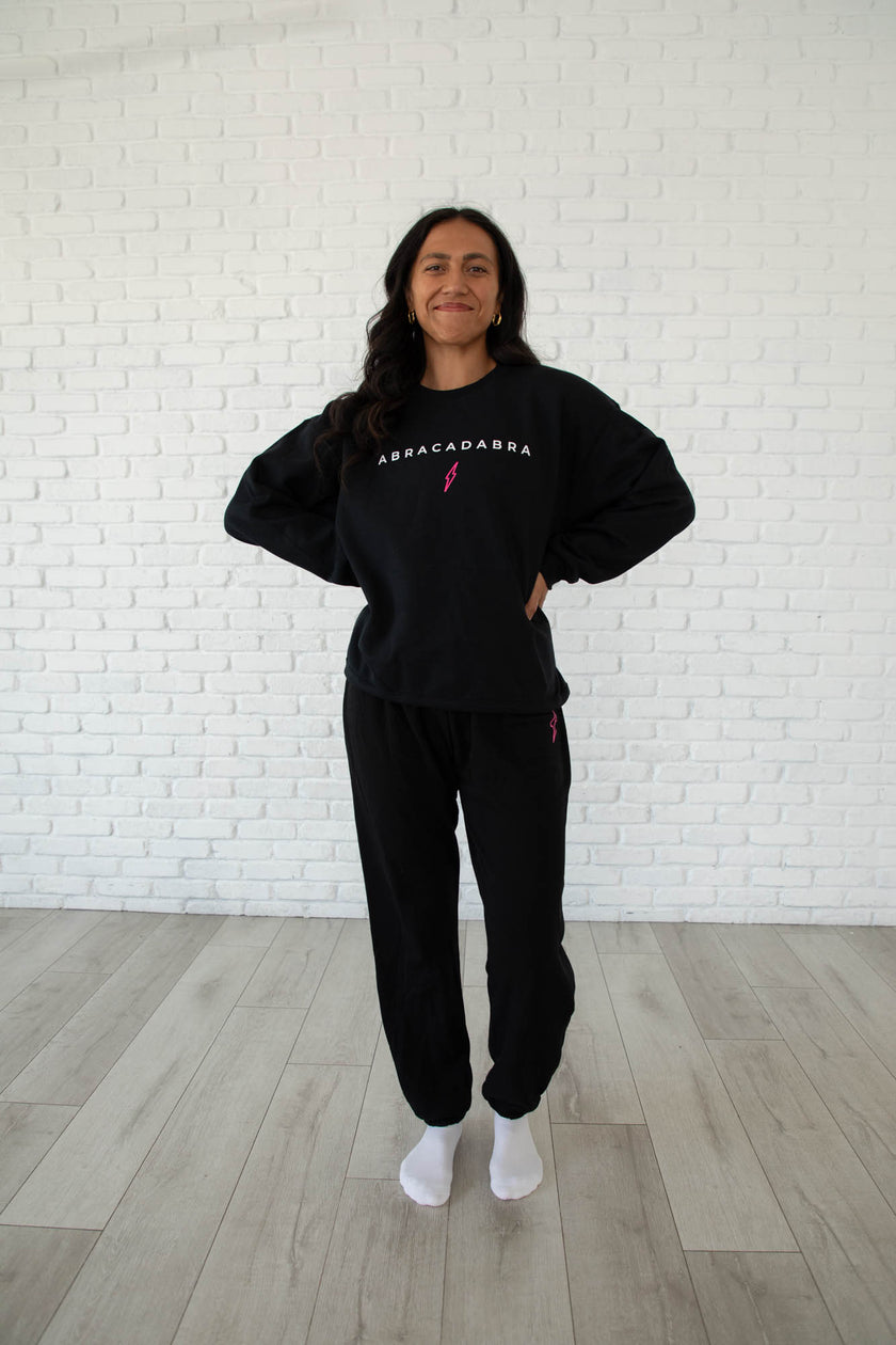 Black Hollow Bolt Drawstring Sweatpants