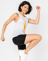 Bolt Muscle Tank | Orange on Heather White