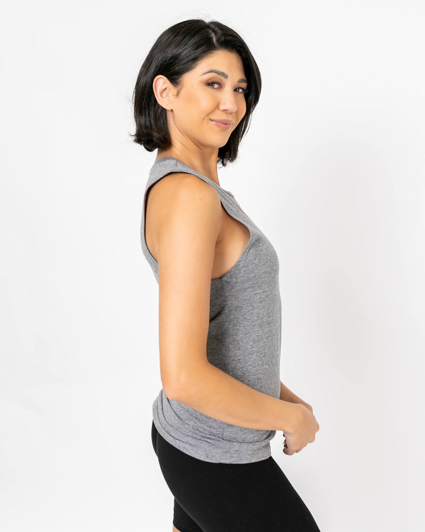 Bolt Muscle Tank | Light Pink on Athletic Grey *XS & 3X*