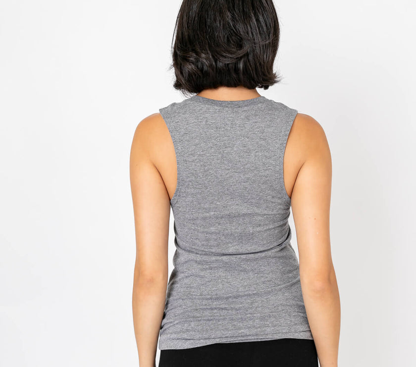 Bolt Muscle Tank | Light Pink on Athletic Grey *XS & 3X*