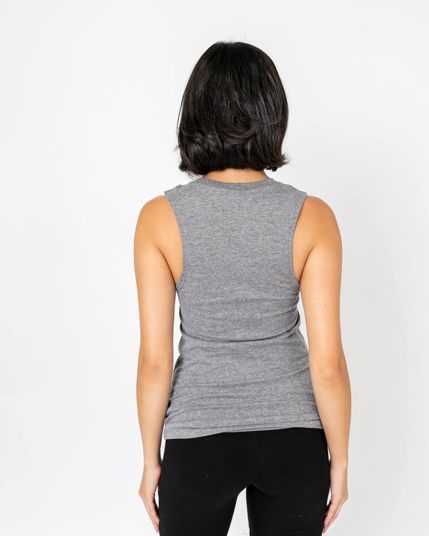 Bolt Muscle Tank | Light Pink on Athletic Grey *XS & 3X*