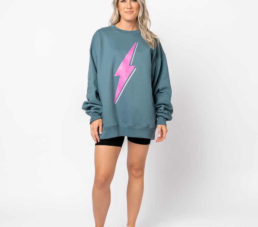 Bolt Crewneck Sweatshirt | Teal