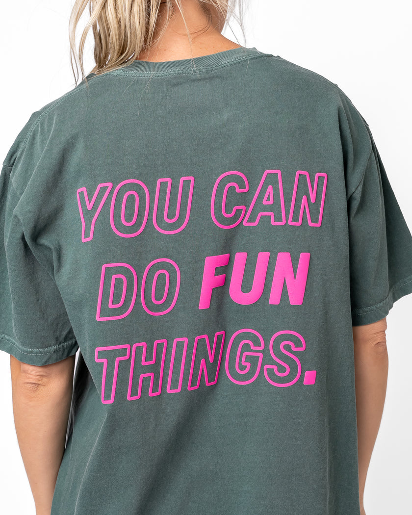 Fun Things Boyfriend Tee | Emerald Green