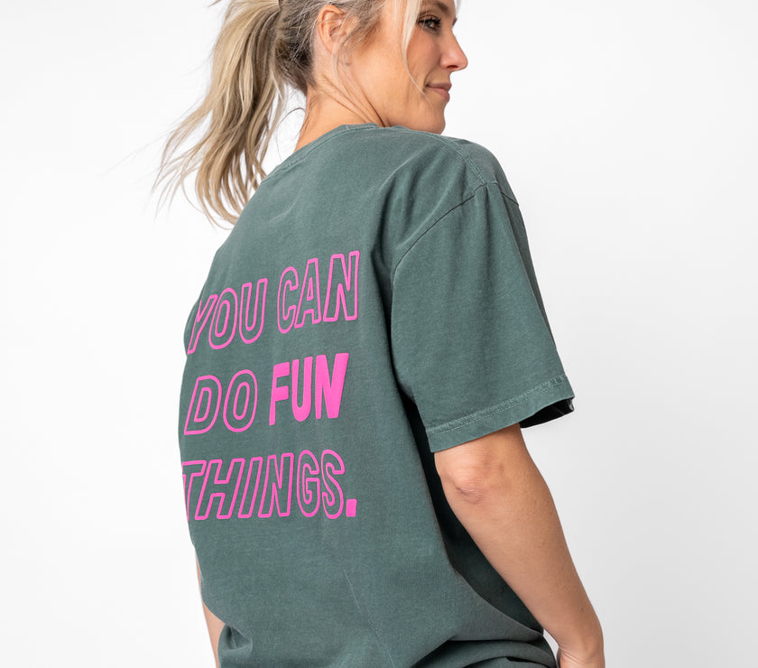 Fun Things Boyfriend Tee | Emerald Green