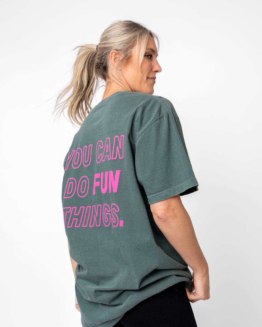 Fun Things Boyfriend Tee | Emerald Green