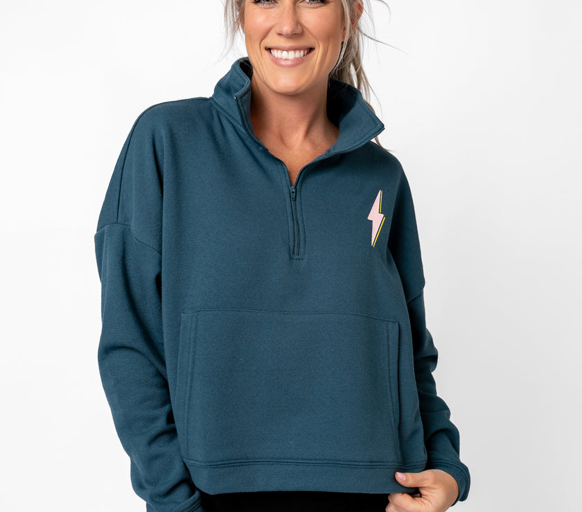 Half Zip Pullover Sweatshirt | Dark Teal