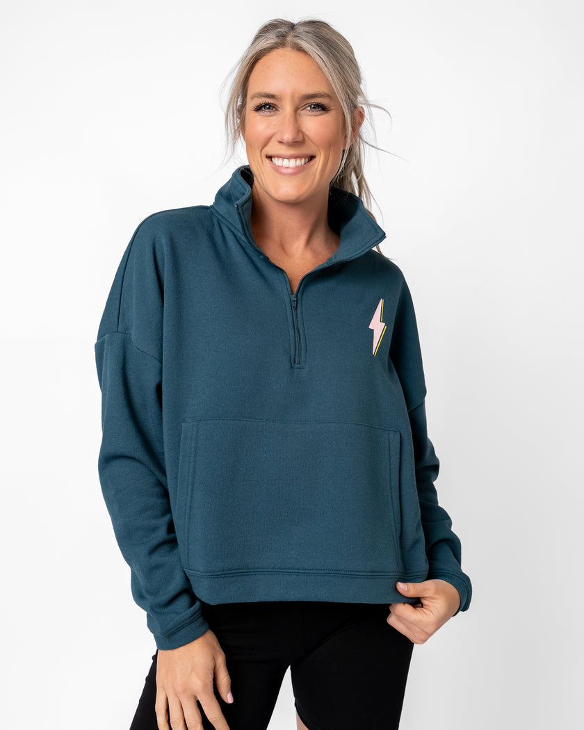 Half Zip Pullover Sweatshirt | Dark Teal