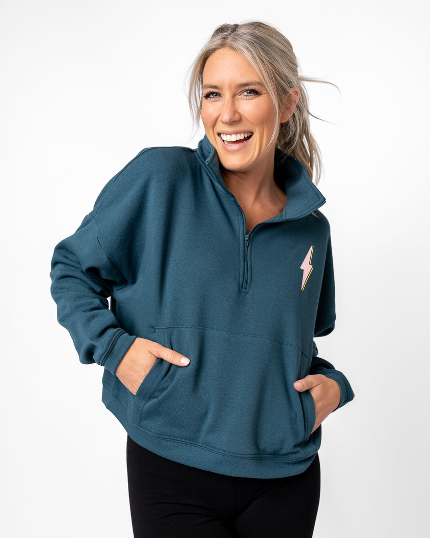 Half Zip Pullover Sweatshirt | Dark Teal