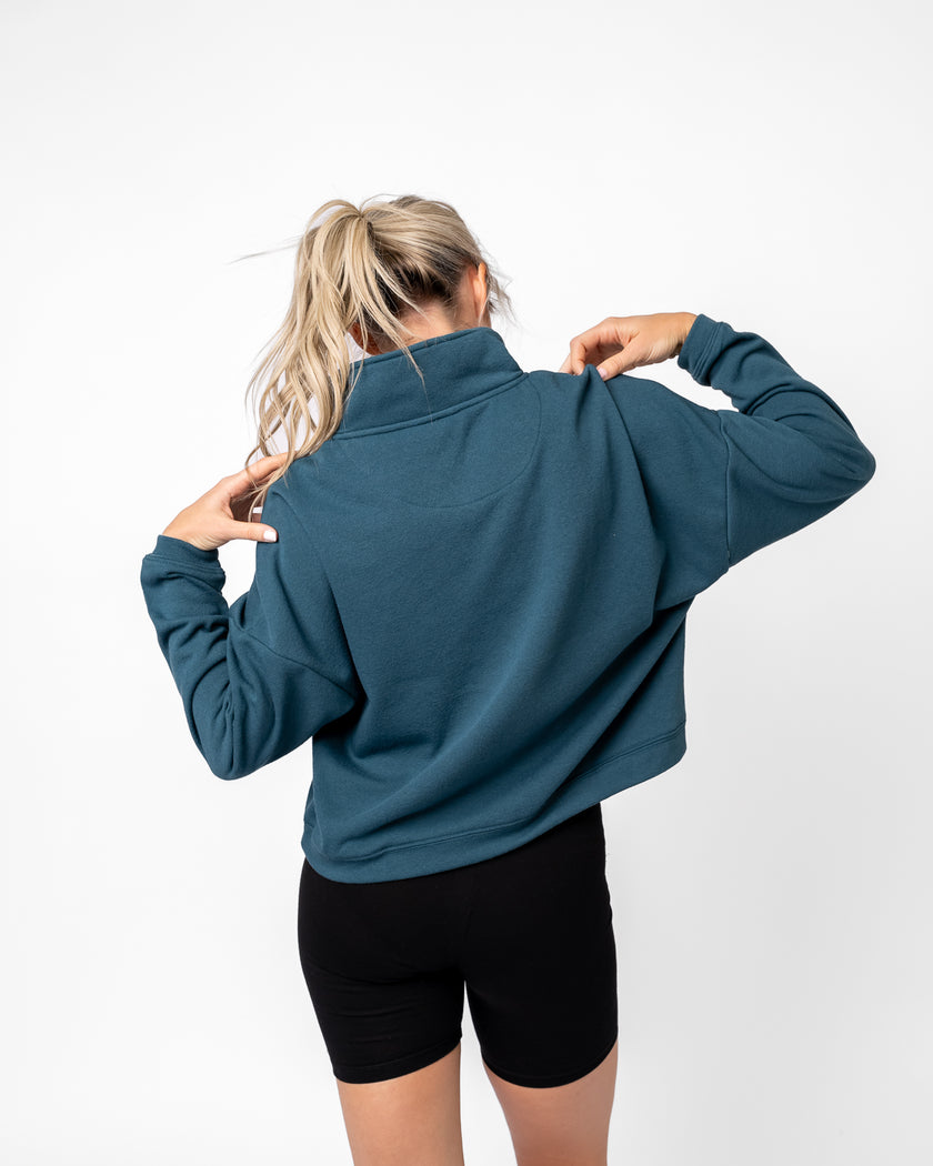 Half Zip Pullover Sweatshirt | Dark Teal
