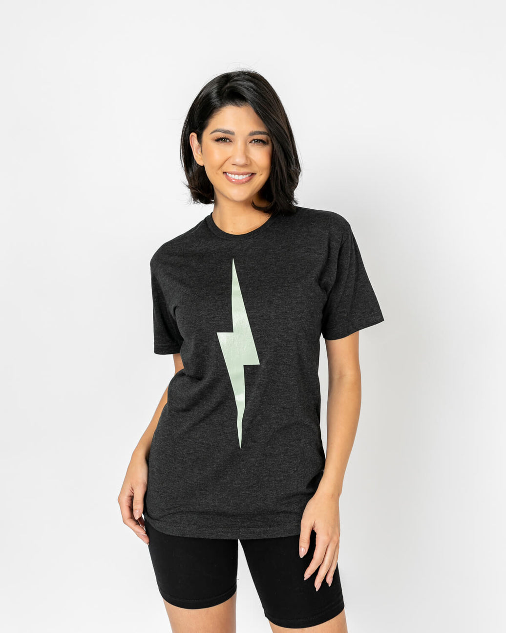 Bolt Tee | Mint on Heather Black *XS,S,2X,3X*