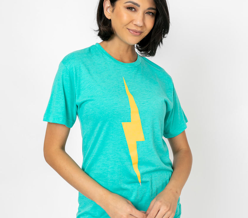 Bolt Tee | Orange on Teal