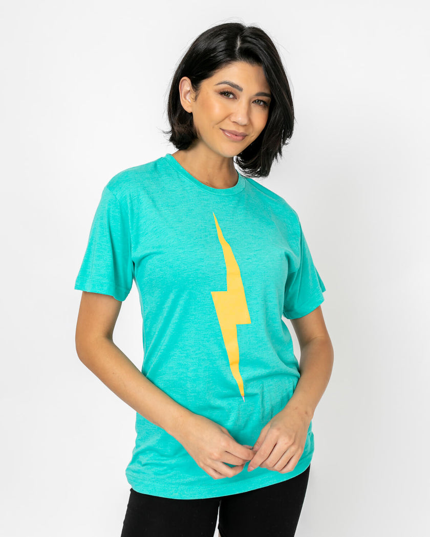 Bolt Tee | Orange on Teal
