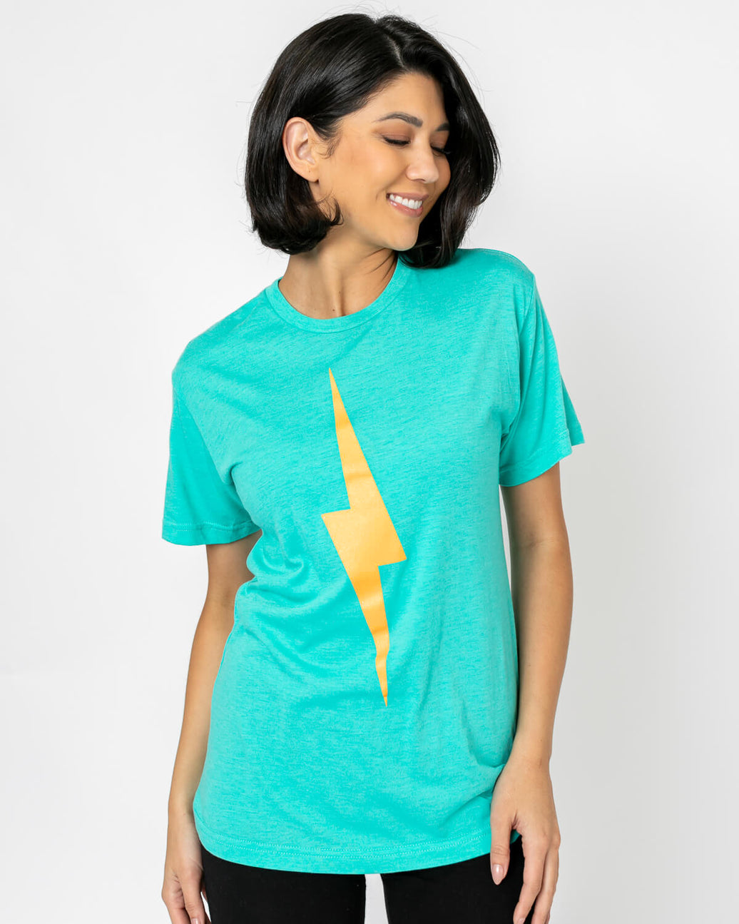 Bolt Tee | Orange on Teal