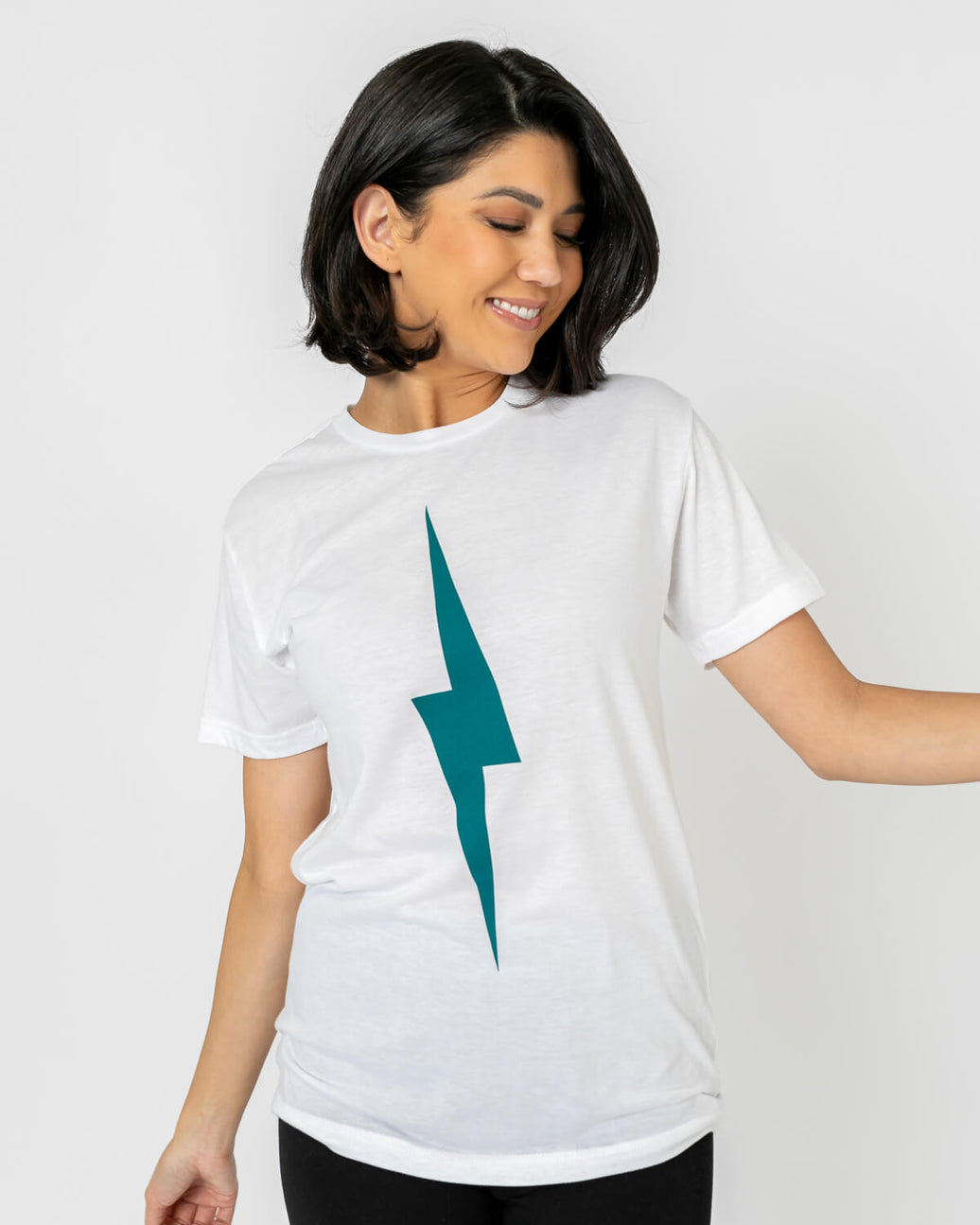 Bolt Tee | Teal on White