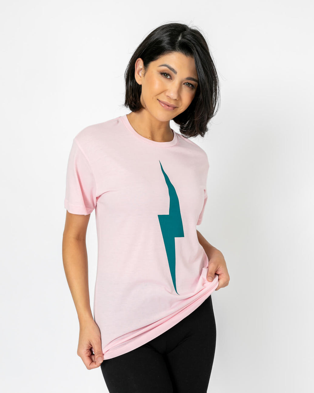 Bolt Tee | Teal on Pink *M & L*