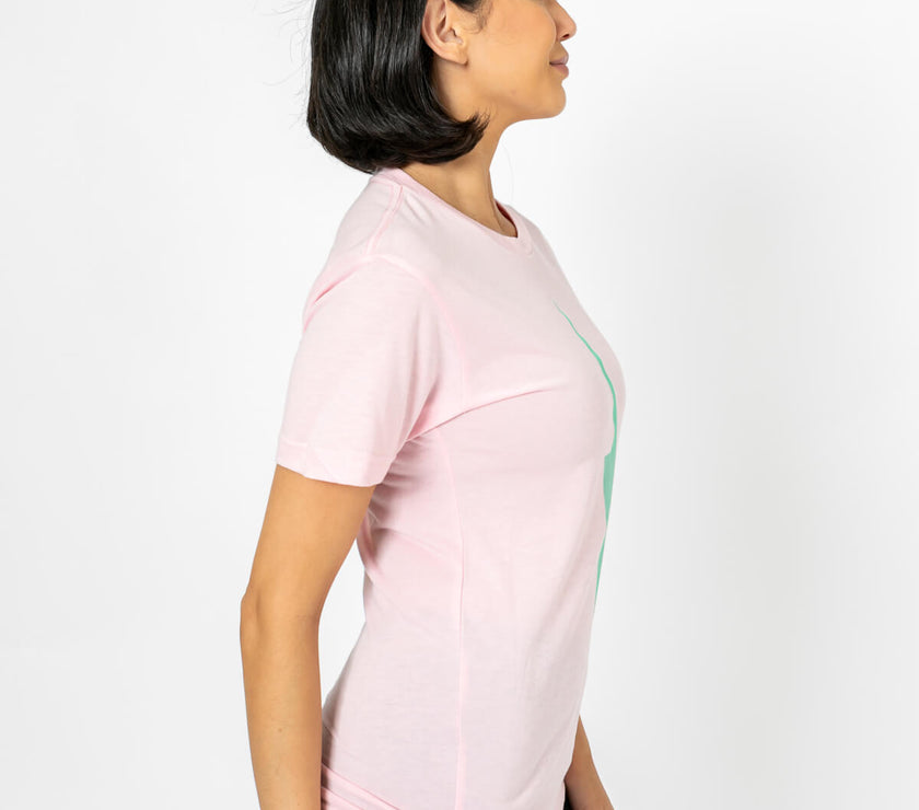 Bolt Tee | Light Teal on Pink