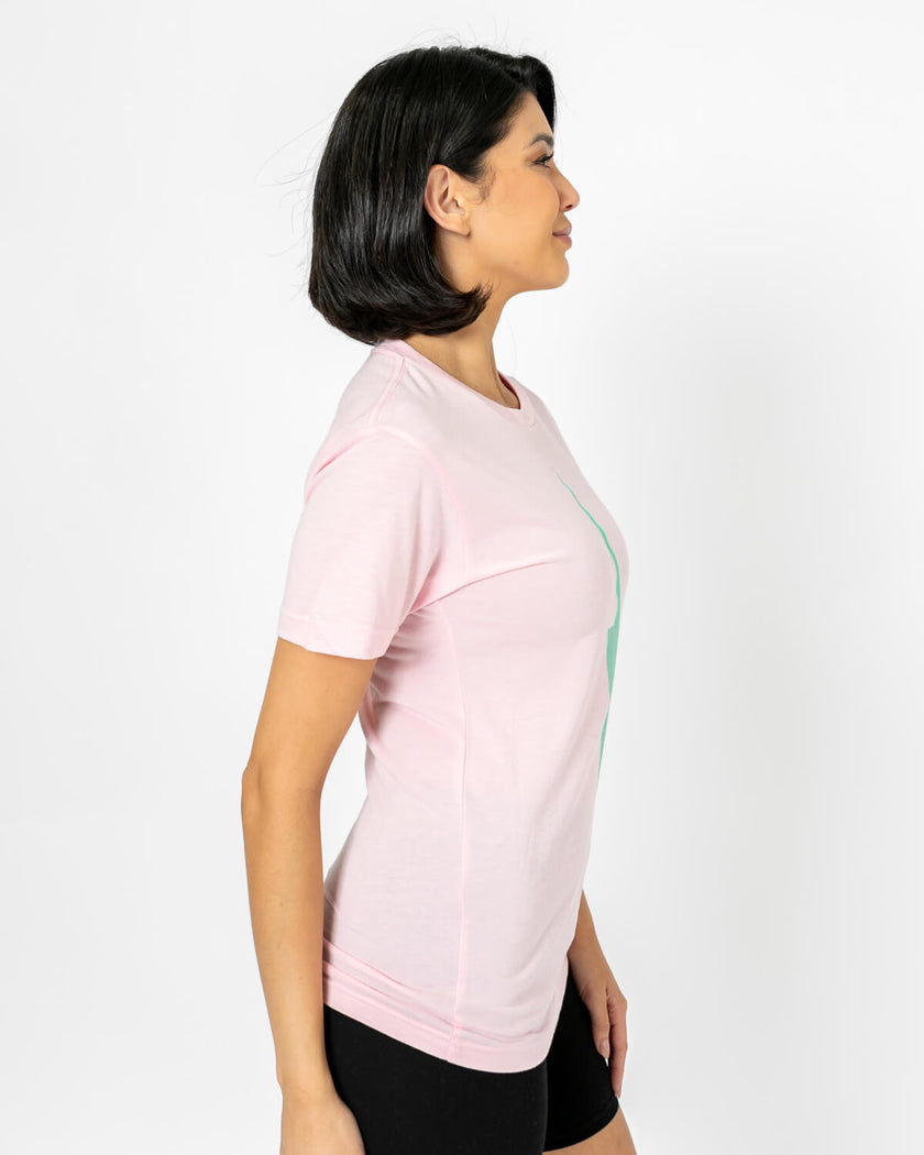 Bolt Tee | Light Teal on Pink