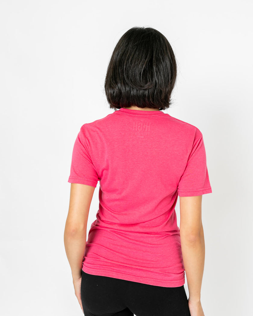 Bolt Tee | Light Teal on Raspberry *XS,S,M,2X*